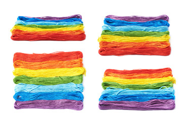 Naklejka premium Embroidery thread yarn isolated