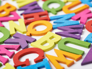 Fototapeta premium Surface covered with colorful letters