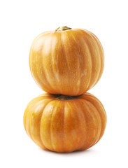 Two orange pumpkins isolated