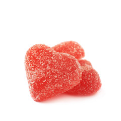 Fototapeta na wymiar Red heart shaped candy isolated
