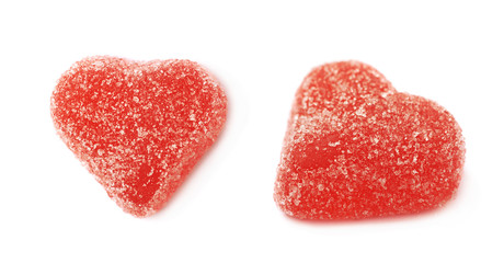 Naklejka na ściany i meble Red heart shaped candy isolated