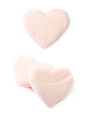 Pink heart shaped candy isolated