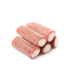 Red and white licorice candy