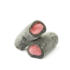 Black and pink candy isolated