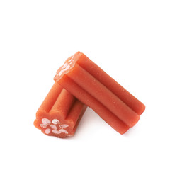 Red licorice stick candy isolated