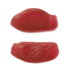 Gelatin based red candy isolated