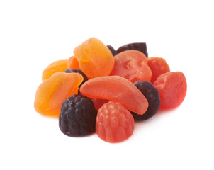 Pile of fruit shaped candies