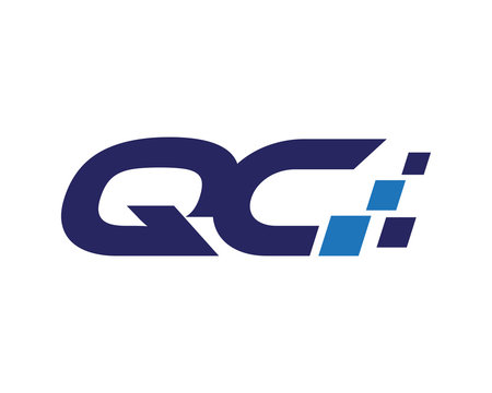 QC digital letter logo