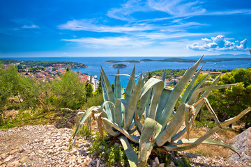 Panoramic view on Hvar island coast