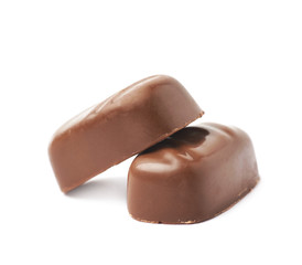 Small chocolate candy bar isolated