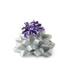 Decorational ribbon gift bow isolated