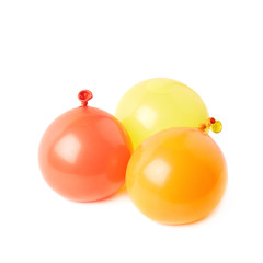 Pile of water filled balloons isolated
