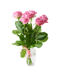 Bouquet of pink roses isolated