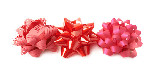 Decorational ribbon gift bow isolated