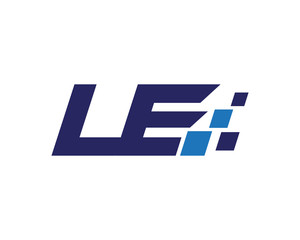 LE digital letter logo