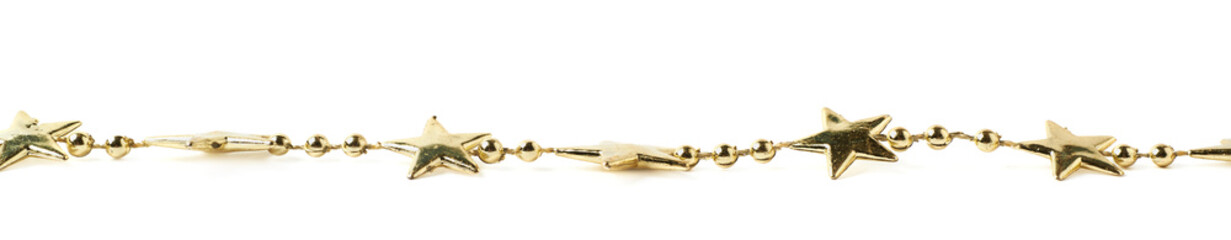 Line of a star garland thread isolated