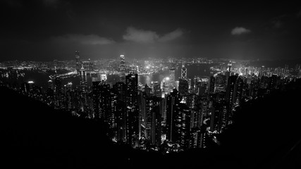 Skyscapes in hong kong view at night