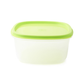 Single plastic food container isolated