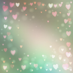 Abstract hearts lights background