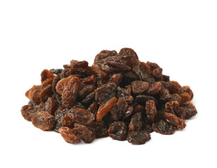 Pile of raisins isolated