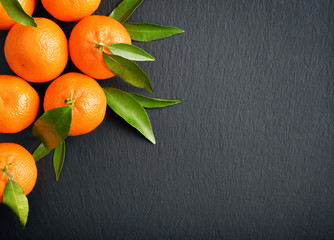 Tangerines with leaves