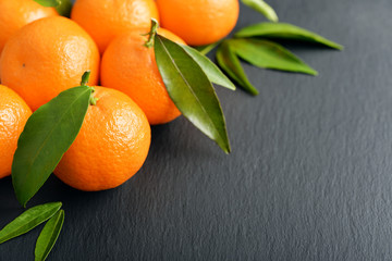 Tangerines with leaves