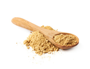 Pile of dry ginger powder isolated