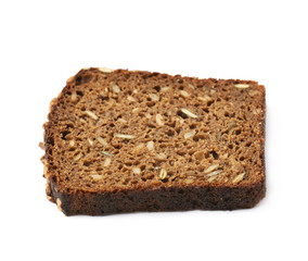 Fototapeta na wymiar Black bread slice isolated