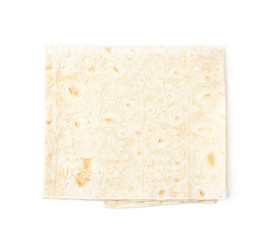 Thin armenian lavash bread isolated