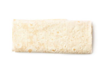 Thin armenian lavash bread isolated