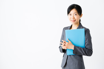 portrait of asian businesswoman isolated on white background