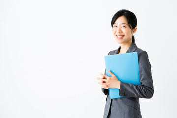 portrait of asian businesswoman isolated on white background