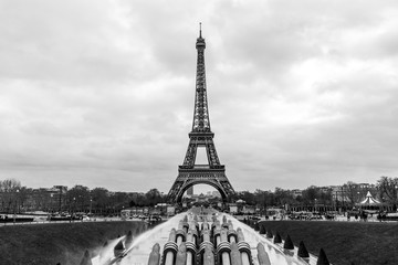 Eiffel Tower in Paris - B&W
