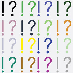 Question mark and exclamation mark (Vector illustration)