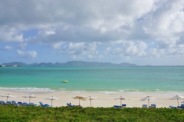 Fototapeta na wymiar The Rendez Vous Bay beach in the island of Anguilla