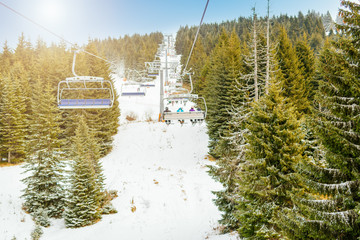 Ski Lift In Winter