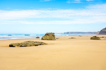 Fototapeta na wymiar Vale Figueiras beach in Portugal