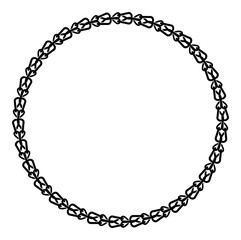 Black and white round frame with celtic ornament