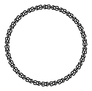 Black and white round frame with celtic ornament