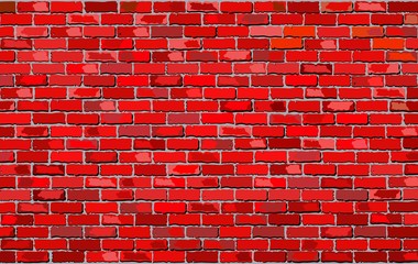 Red Brick Wall - Illustration, 
Retro red brick wall Vector, 
Seamless realistic red brick wall, 
Brick wall background, 
Abstract vector illustration