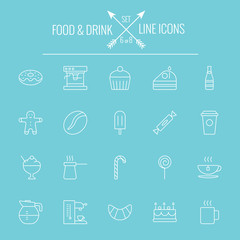 Food and drink icon set.