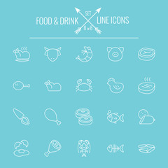 Food and drink icon set.