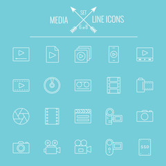 Media icon set.
