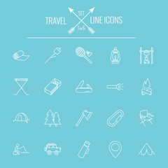 Travel and holiday icon set.