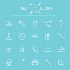 Travel and holiday icon set.