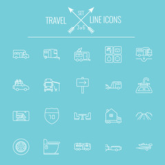 Travel and holiday icon set.
