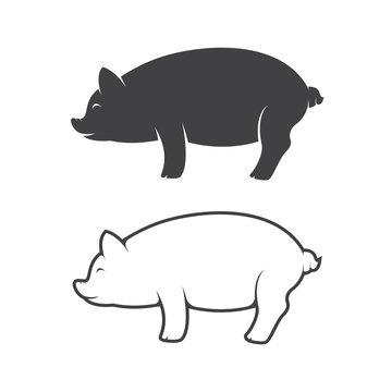 Vector image of an pig design on white background