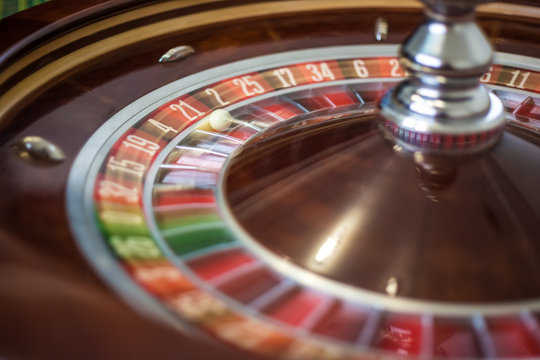 Picture of a classic casino roulette wheel. 