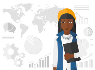 Cheerful successful business woman.