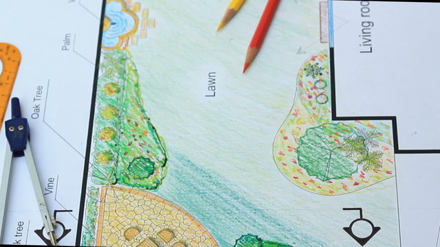 Landscape architect design garden plan